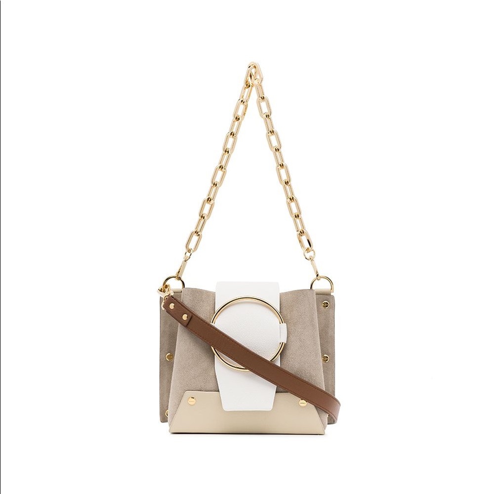 YUZEFI Delila Leather And Suede Cross-Body Bag